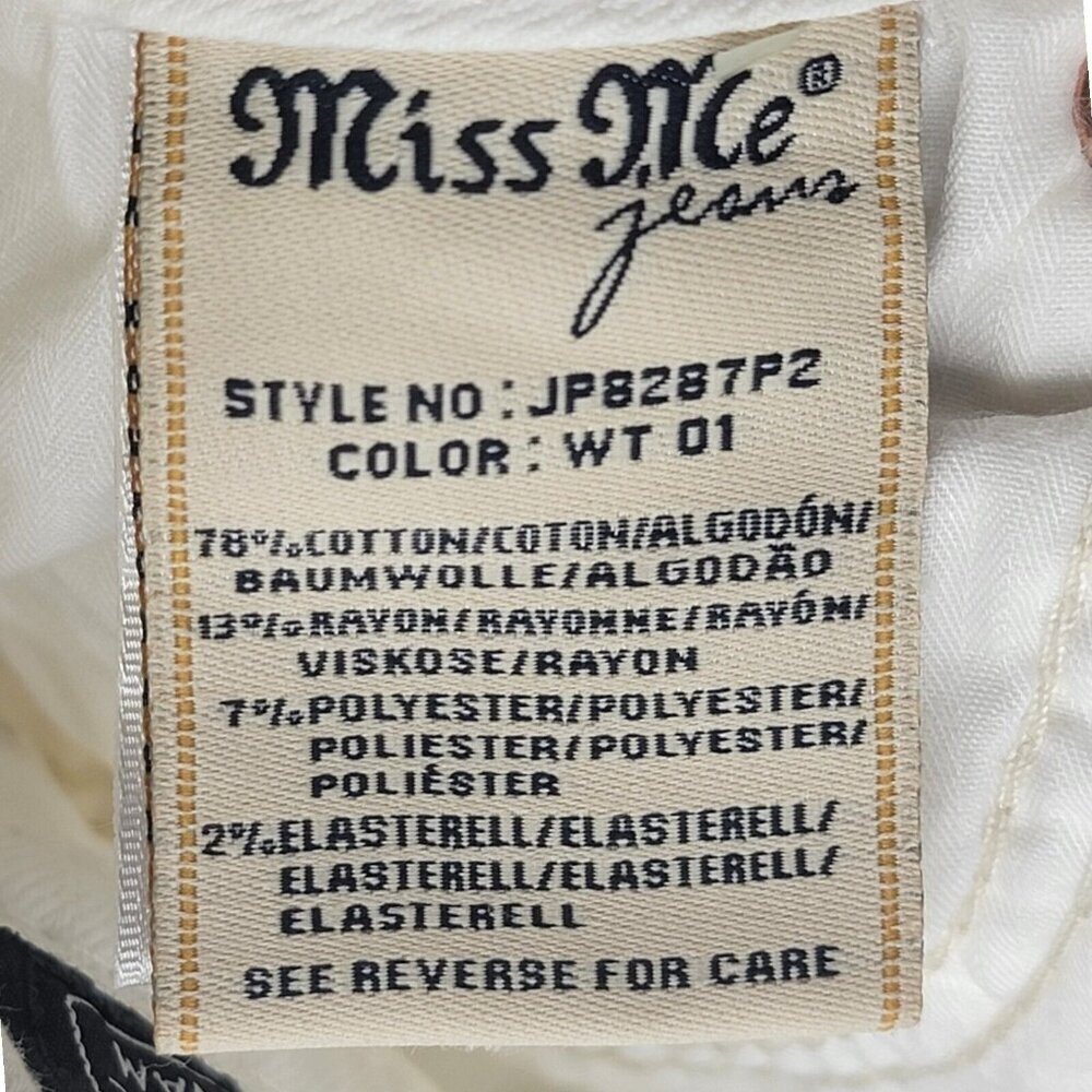 Miss Me Jean Women 27 Signature Cuff Capri Western Blue Denim Boho Bling Y2K - Picture 9 of 10